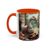 Goose with Sushi Mug | Japanese Tea Room Illustration