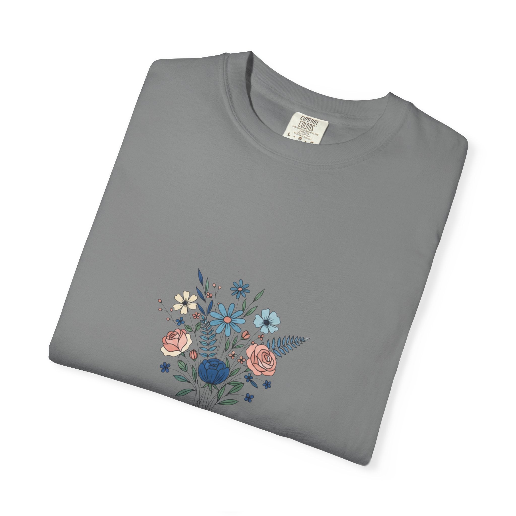 Wildflower Bouquet T-Shirt | Centered Floral Illustration, Daisies & Roses