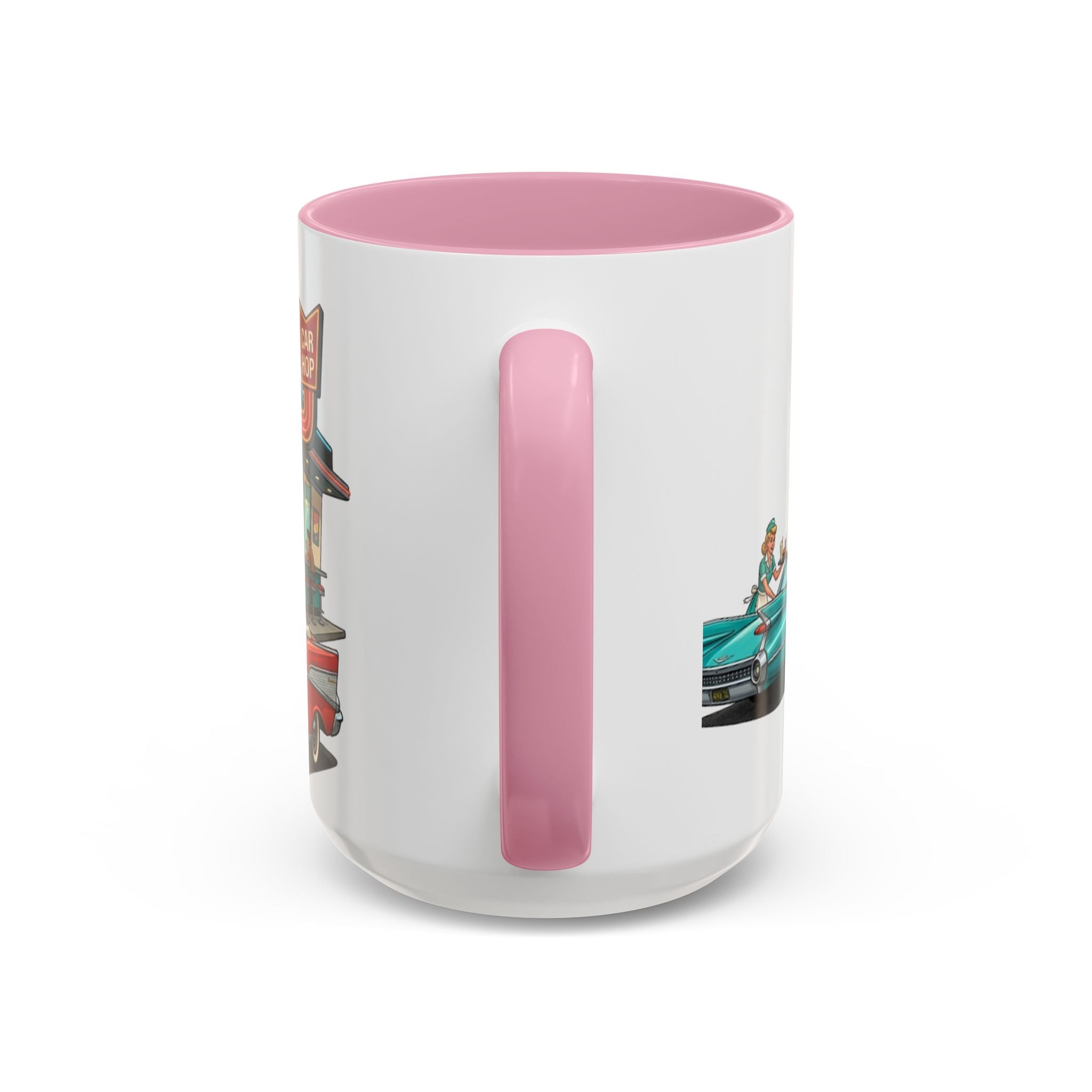 1950s Diner Scene Mug | Retro Car Hop Coffee Cup