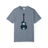 Moonlit Acoustic Guitar T-Shirt | Night Sky Guitar Silhouette