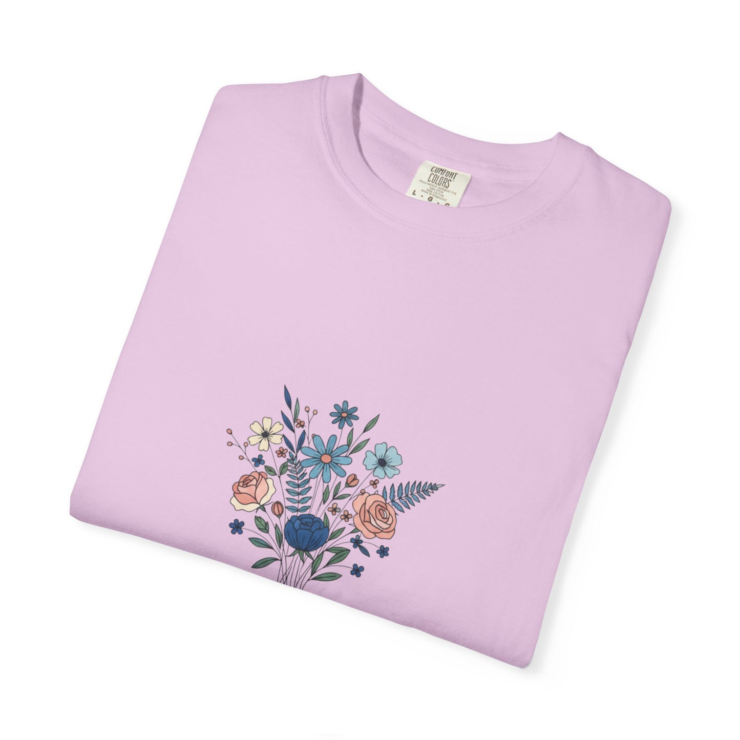 Wildflower Bouquet T-Shirt | Centered Floral Illustration, Daisies & Roses