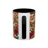 Vintage Cherry Strawberry Pattern Accent Mug | 11oz 15oz