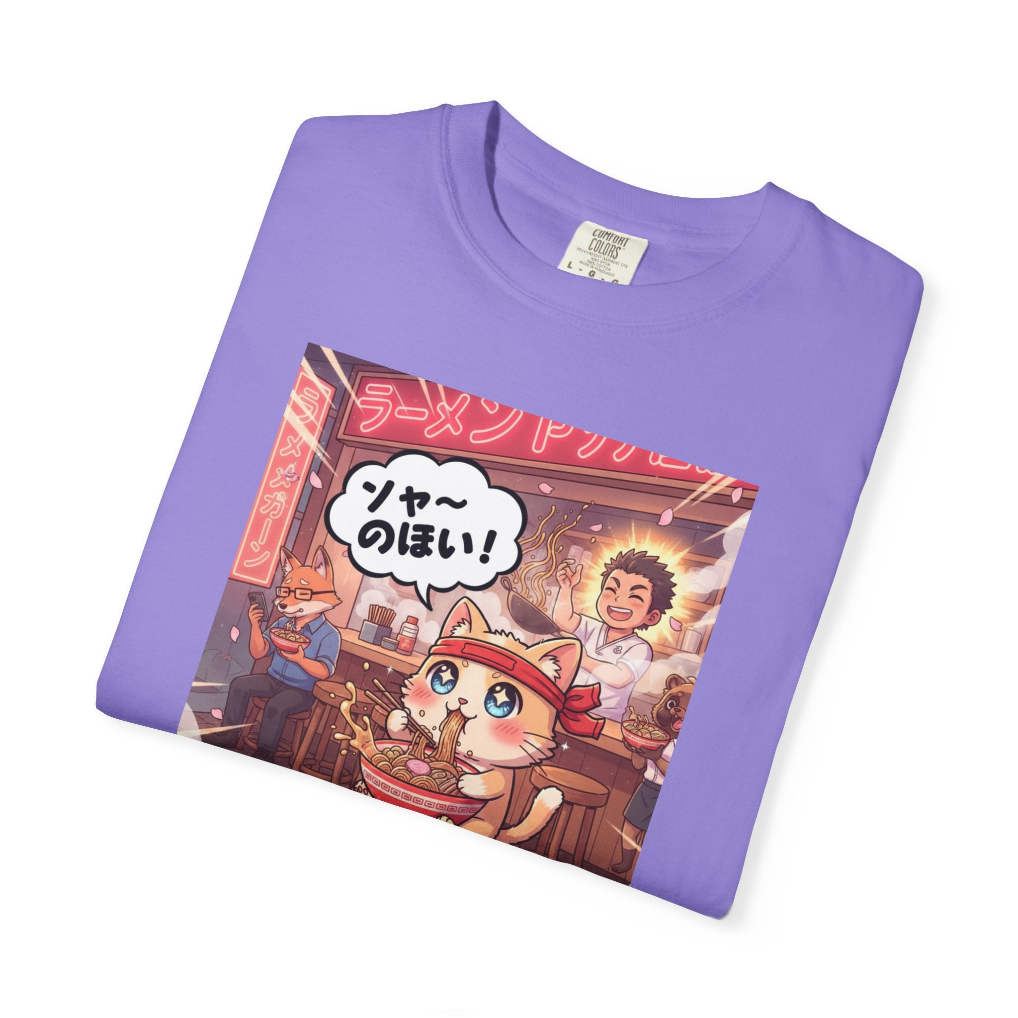 Kawaii Cat Ramen Shop T-Shirt | Anime Noodle Bar Illustration