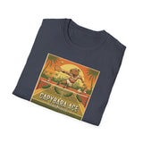 Capybara Ace Pickleball Player T-Shirt | Retro Tropical Court Design