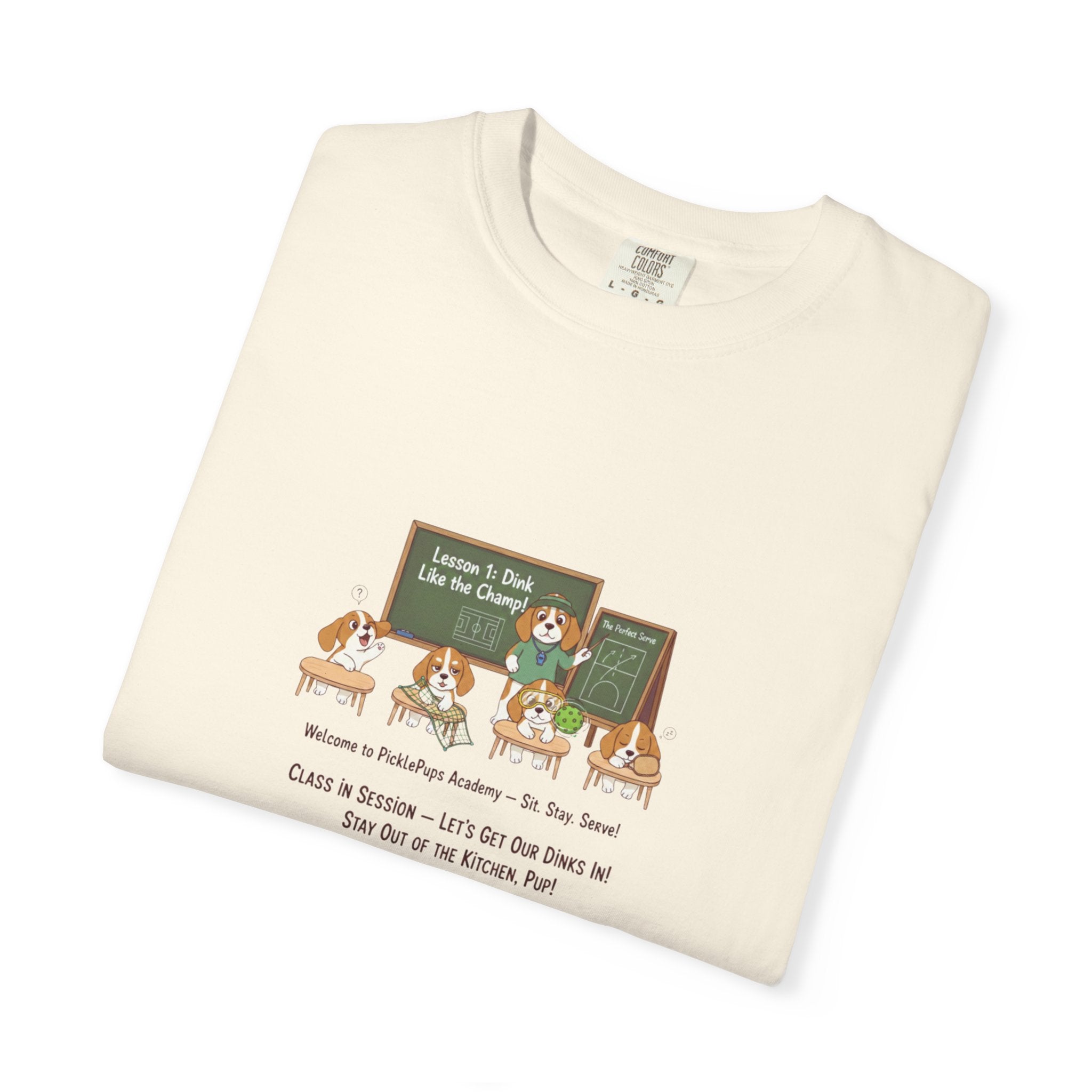 Beagle Pickleball Classroom Cartoon T-shirt | Dog Teacher Paw School Design
