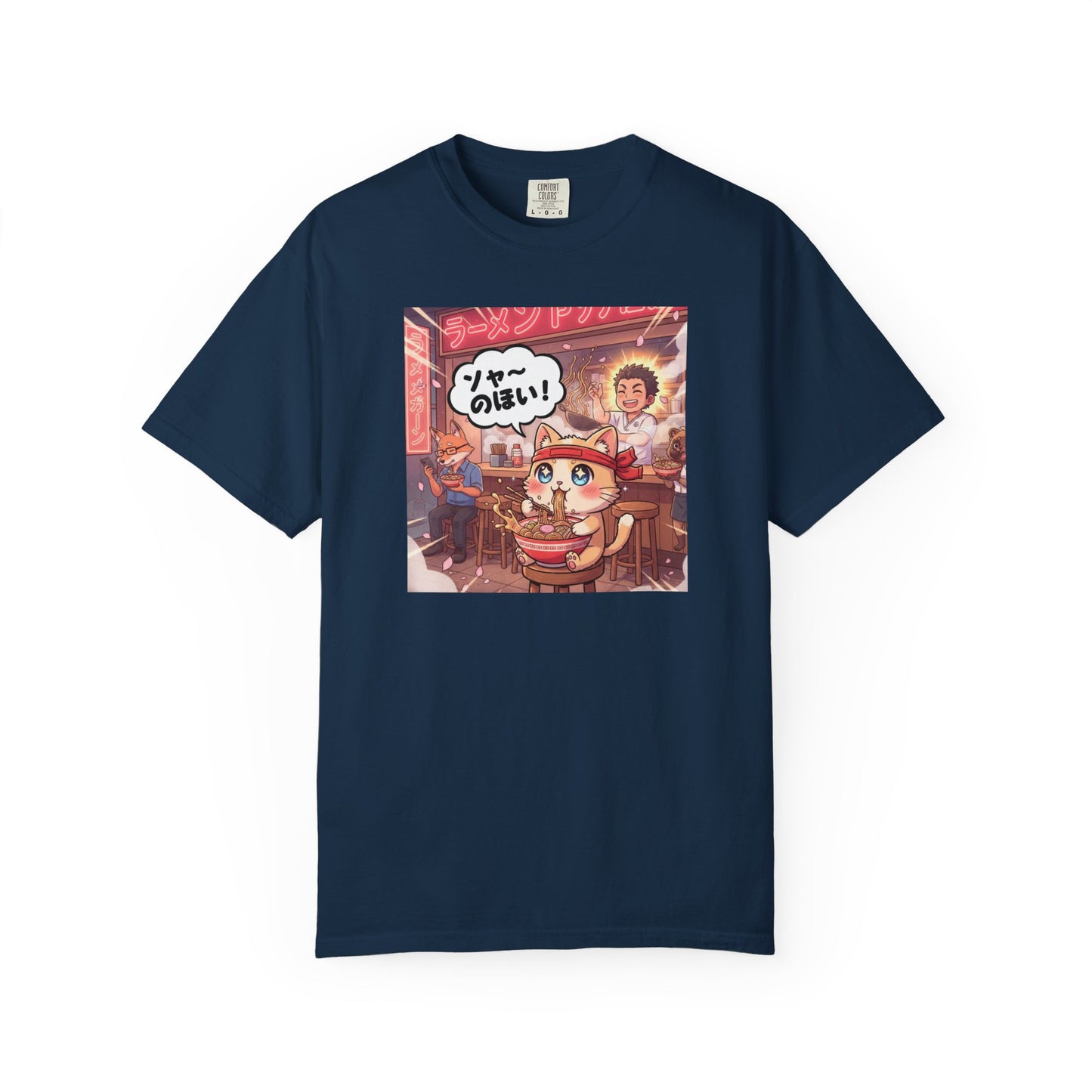 Kawaii Cat Ramen Shop T-Shirt | Anime Noodle Bar Illustration