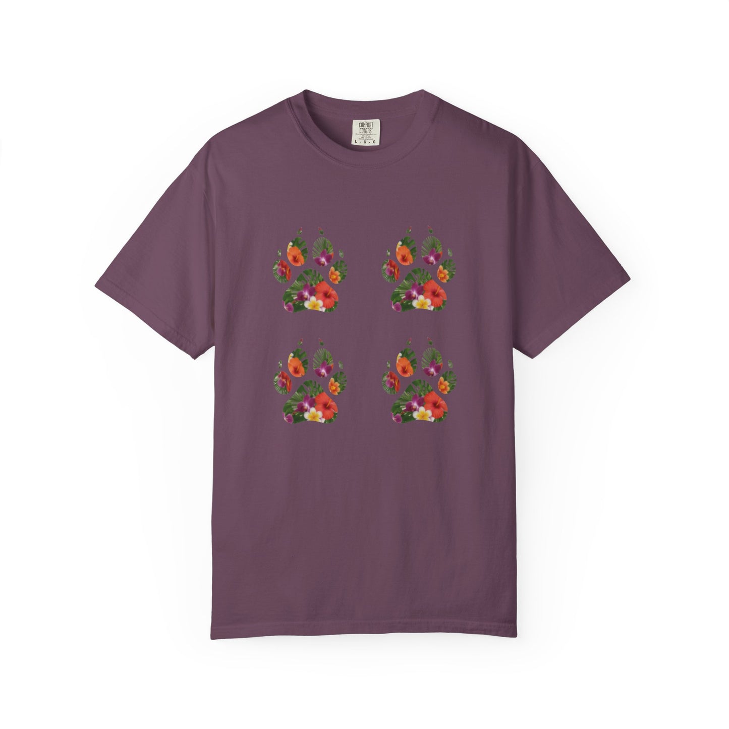 Floral Puppy Paws T-shirt | Dog Lover Tee