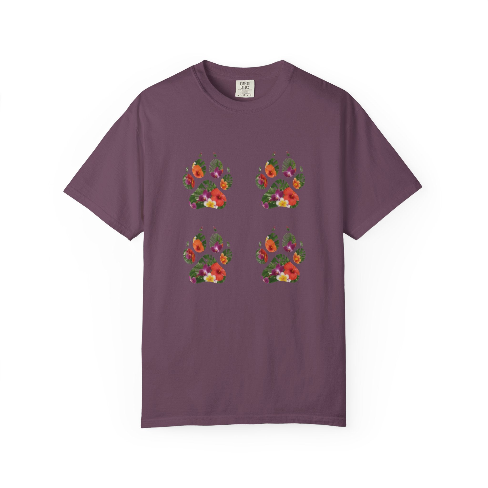Floral Puppy Paws T-shirt | Dog Lover Tee
