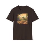 Jurassic Pickleball Club | Retro Tropical Dino Illustration T-Shirt