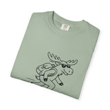 Skateboarding Moose T-shirt | Skateboard Cartoon Graphic Tee