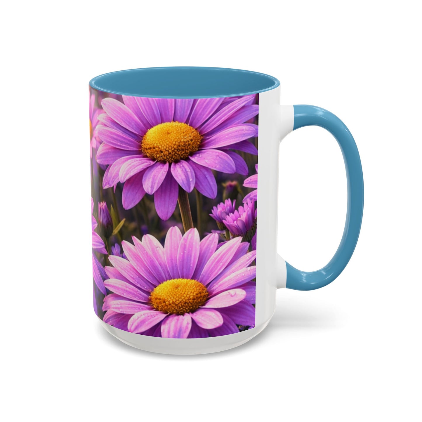 Purple Daisy Floral Mug | Accent Coffee Mug 11oz 15oz