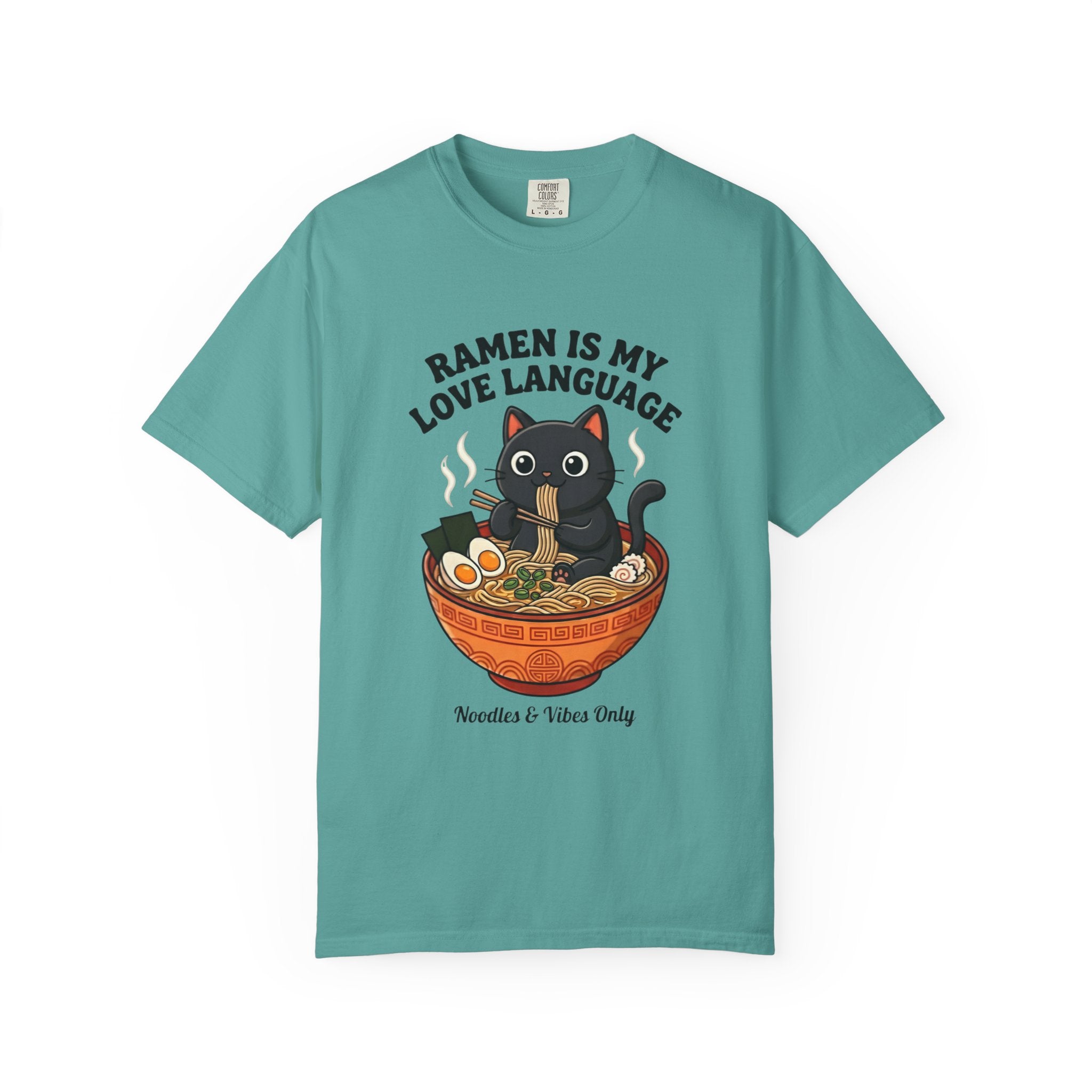Ramen Is My Love Language T-shirt | Cat in Ramen Bowl Noodles Vibes Tee