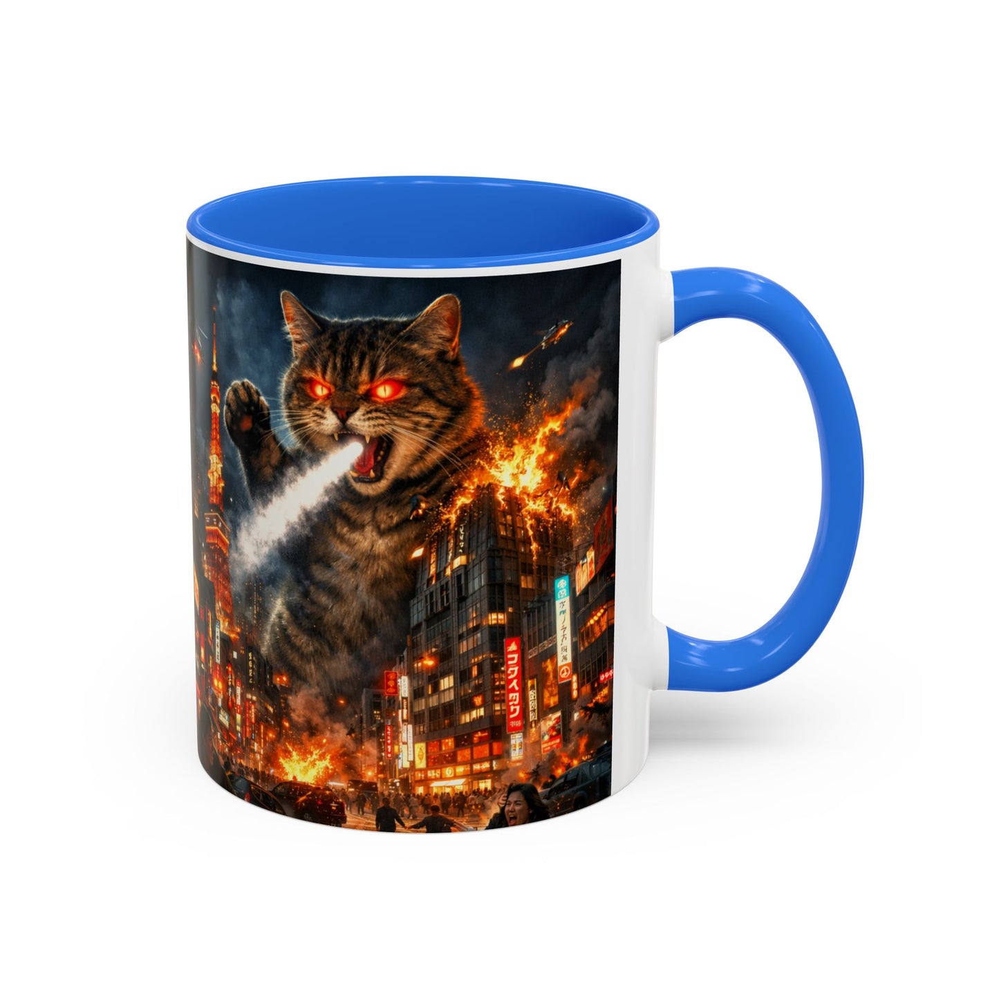 Catzilla Tokyo Cityscape Mug | Color Interior 11oz 15oz