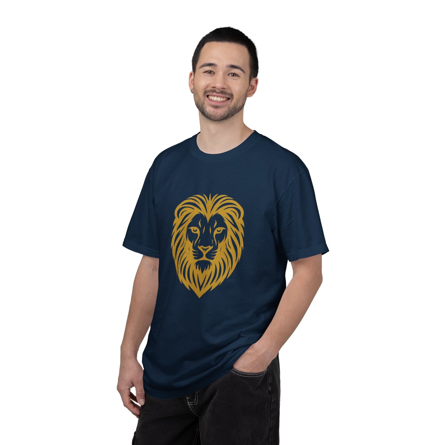 Golden Lion Head T-shirt | Minimal Animal Graphic Tee