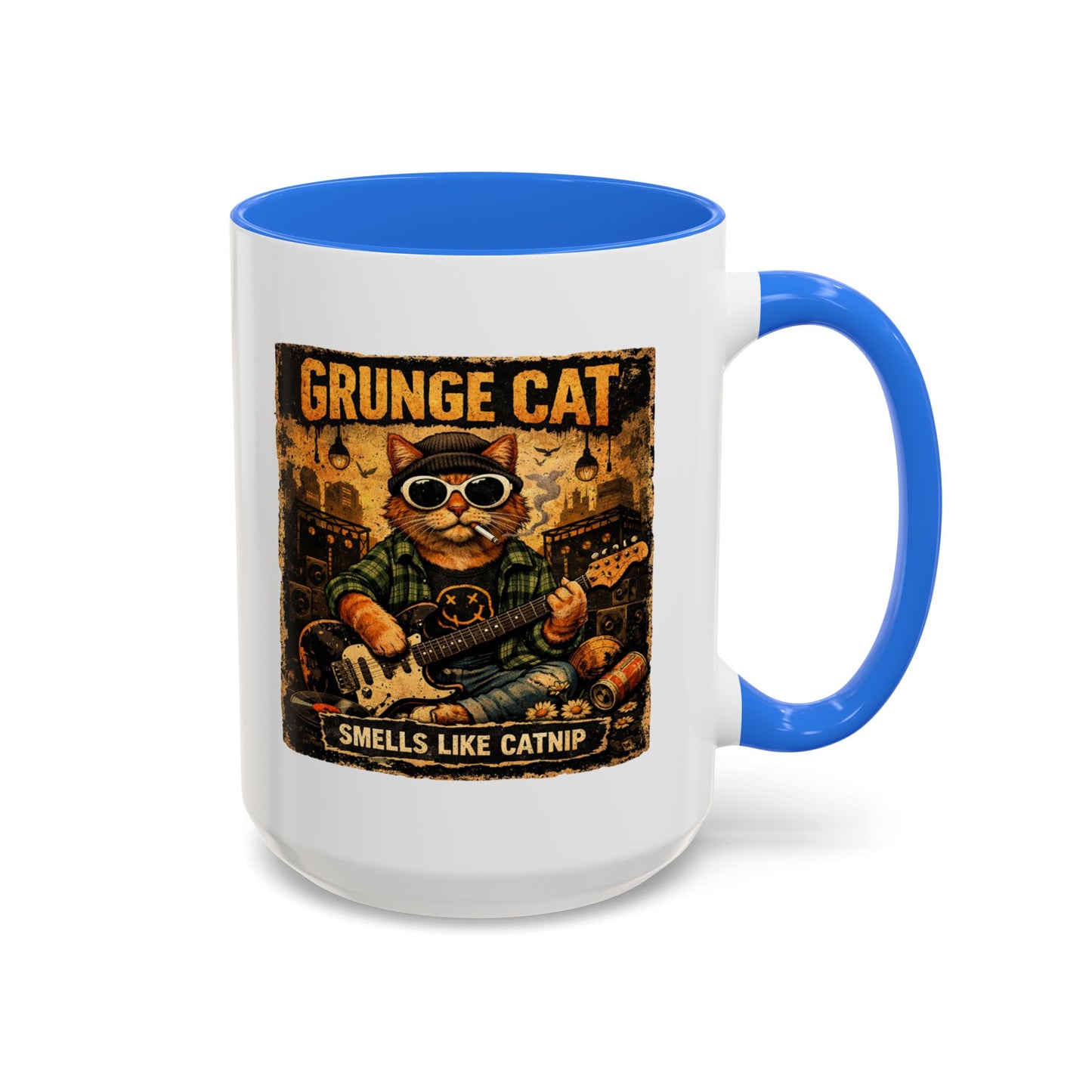 Grunge Cat Smells Like Catnip Mug | Ceramic Coffee Cup