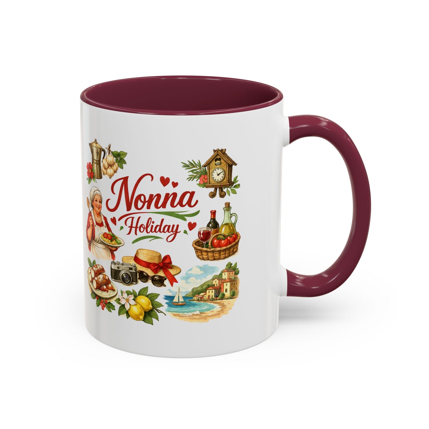 Nonna Holiday mug | Italian grandma kitchen design, vintage food icons