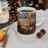 Cozy Cat Ramen Shop Mug | Cute Cat Eating Ramen Ceramic Mug