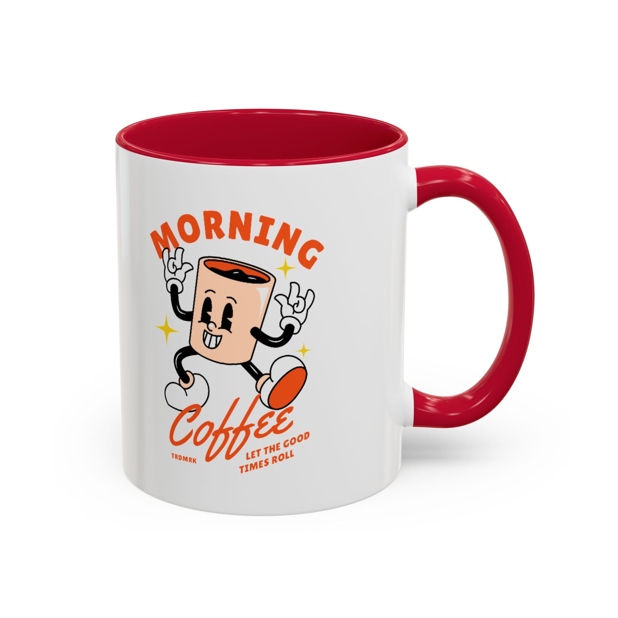 Morning Coffee Mug | Retro Cartoon Coffee Cup, Colorful Ceramic