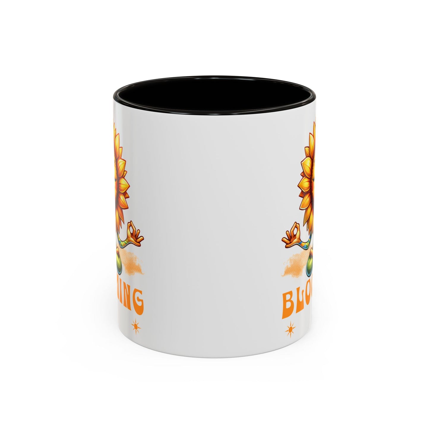 Blooming Sunflower Mug | Yoga Meditating Sunflower Ceramic Mug