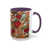 Vintage Cherry Strawberry Pattern Accent Mug | 11oz 15oz
