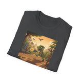 Jurassic Pickleball Club | Retro Tropical Dino Illustration T-Shirt