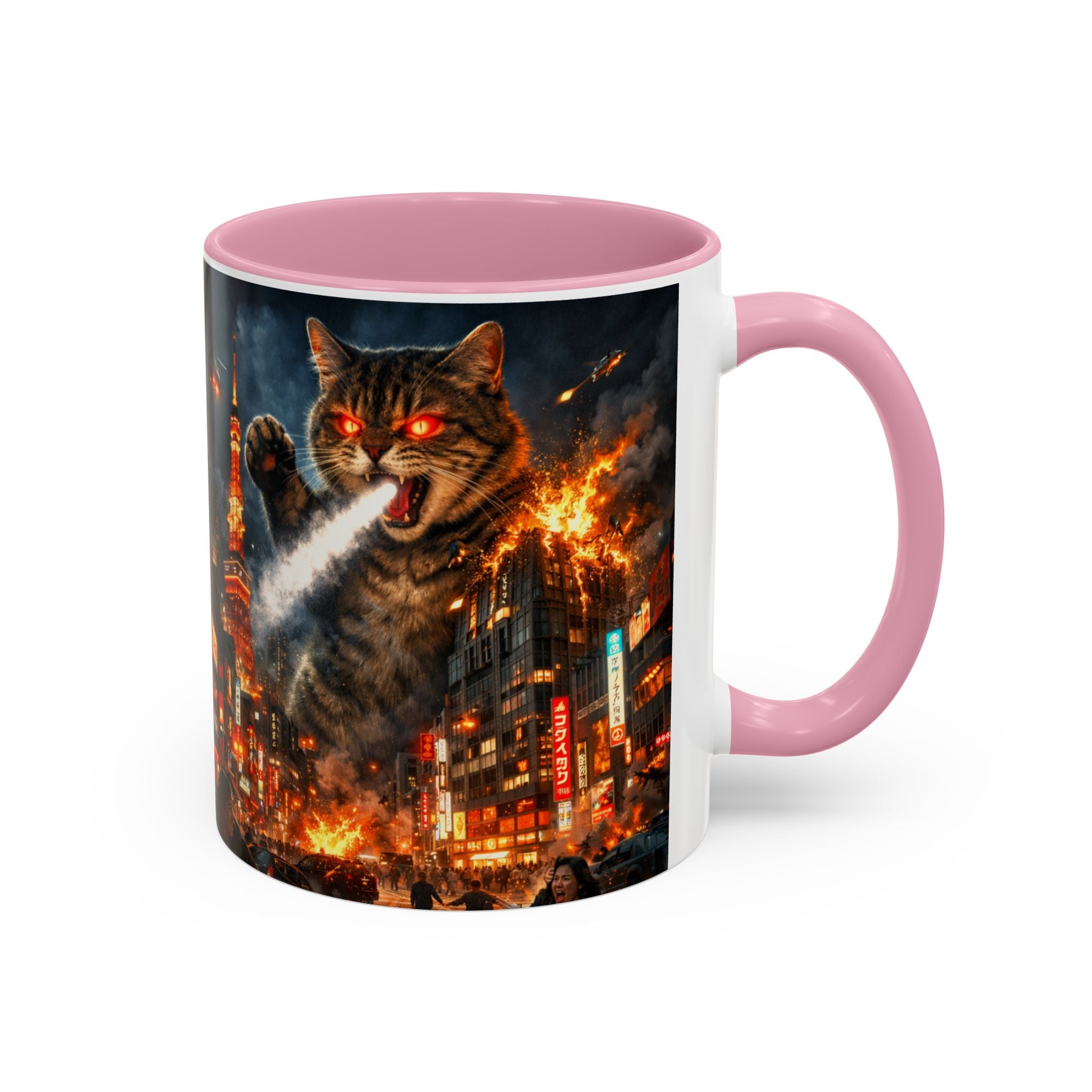 Catzilla Tokyo Cityscape Mug | Color Interior 11oz 15oz