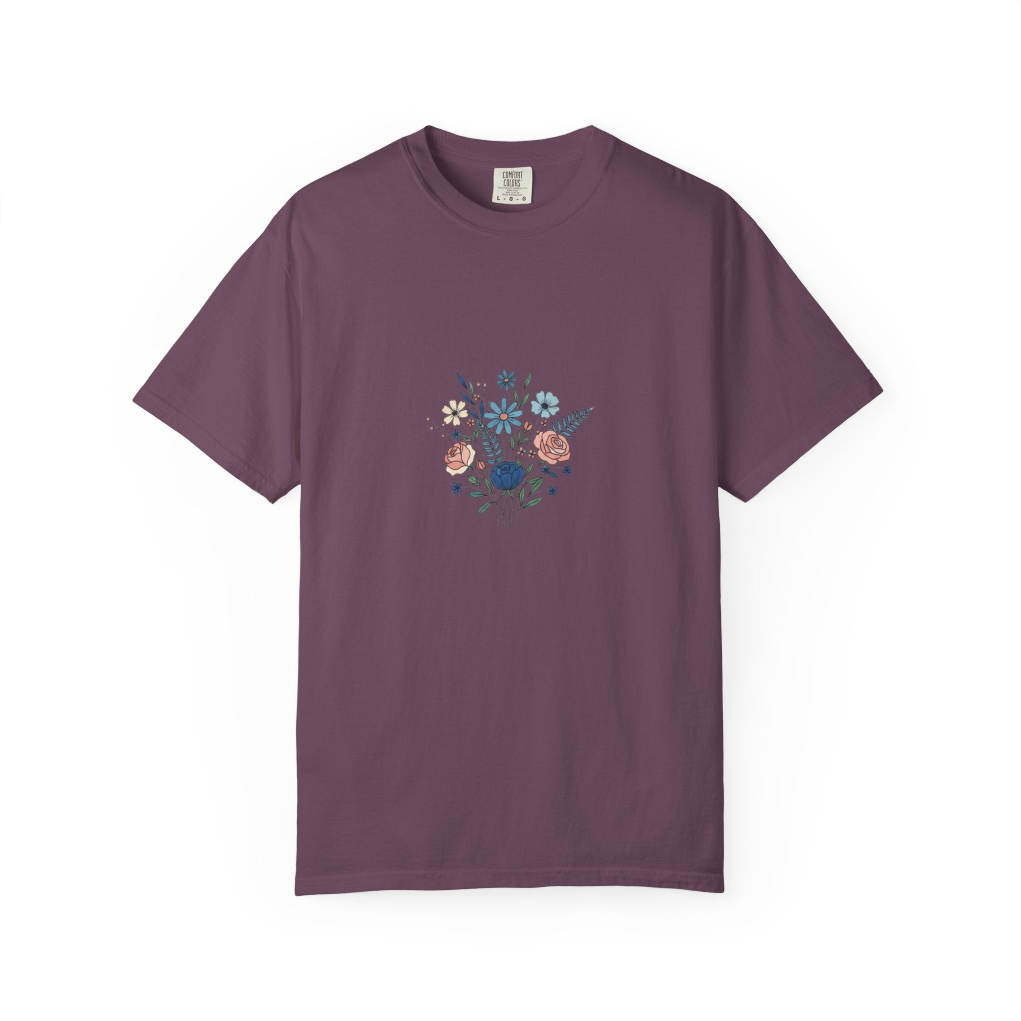 Wildflower Bouquet T-Shirt | Centered Floral Illustration, Daisies & Roses