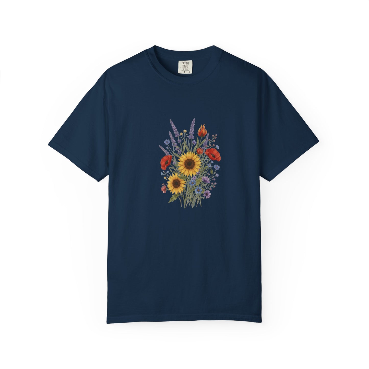 Sunflower and Wildflower Bouquet T-Shirt | Floral Botanical Garden Tee
