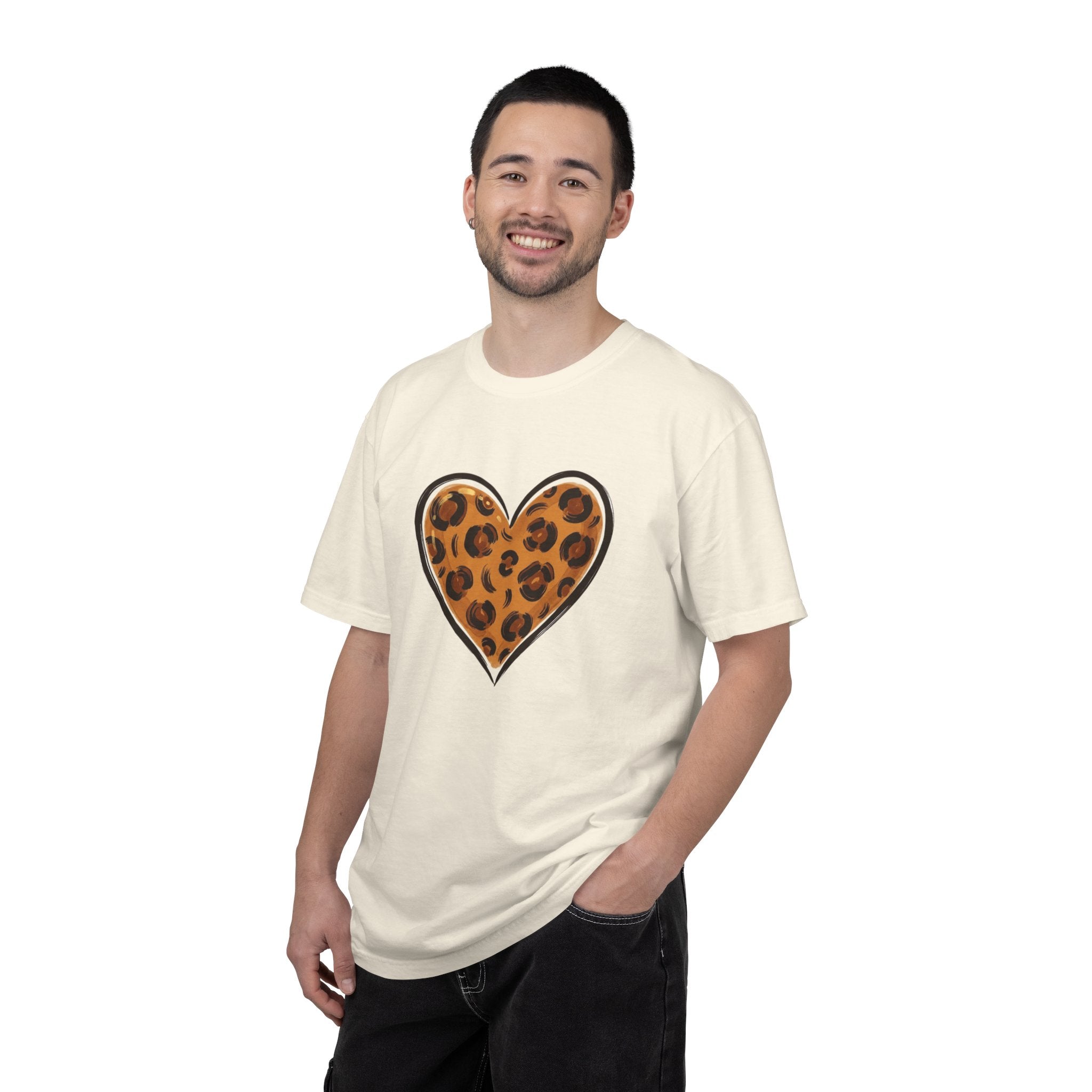Leopard Print Heart T-shirt | Animal Print Heart Tee