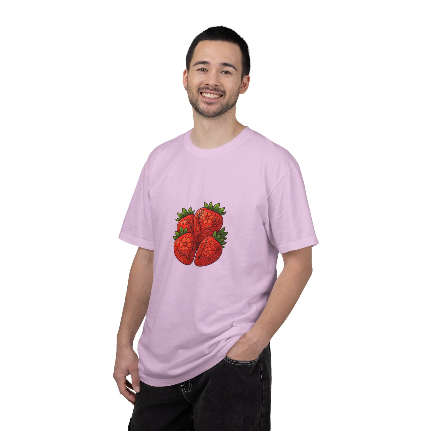 Strawberry Cluster T-shirt | Retro Floral Fruit Illustration