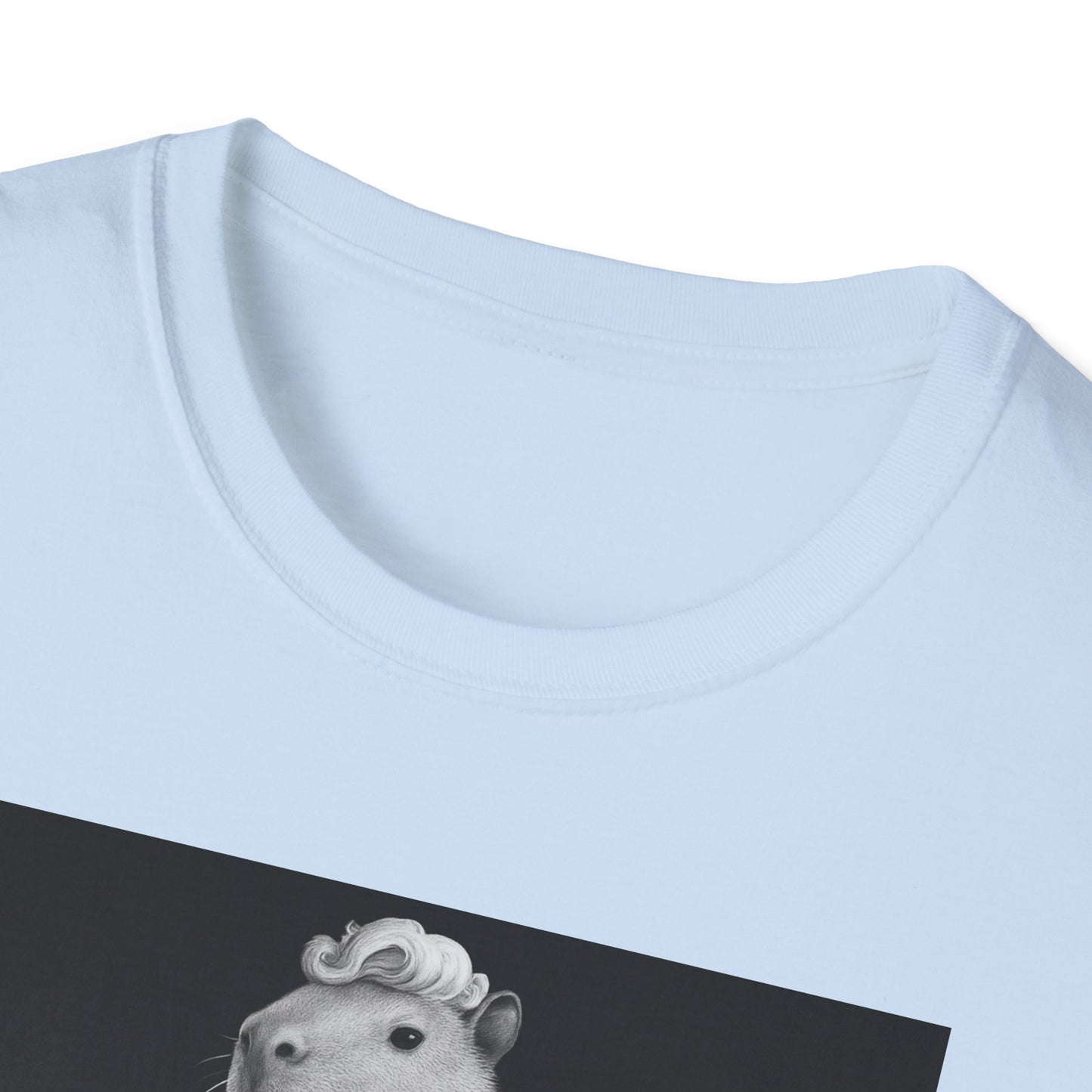 Capybara Blonde. Dress Pose T-Shirt | Retro Black & White Illustration