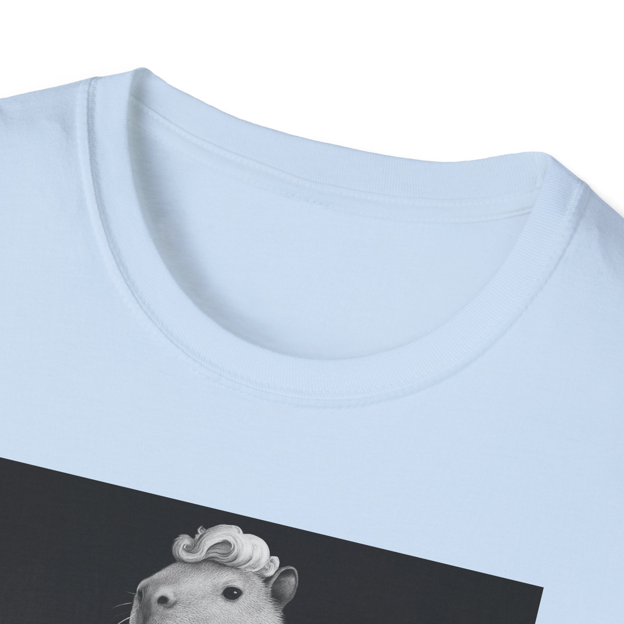 Capybara Blonde. Dress Pose T-Shirt | Retro Black & White Illustration