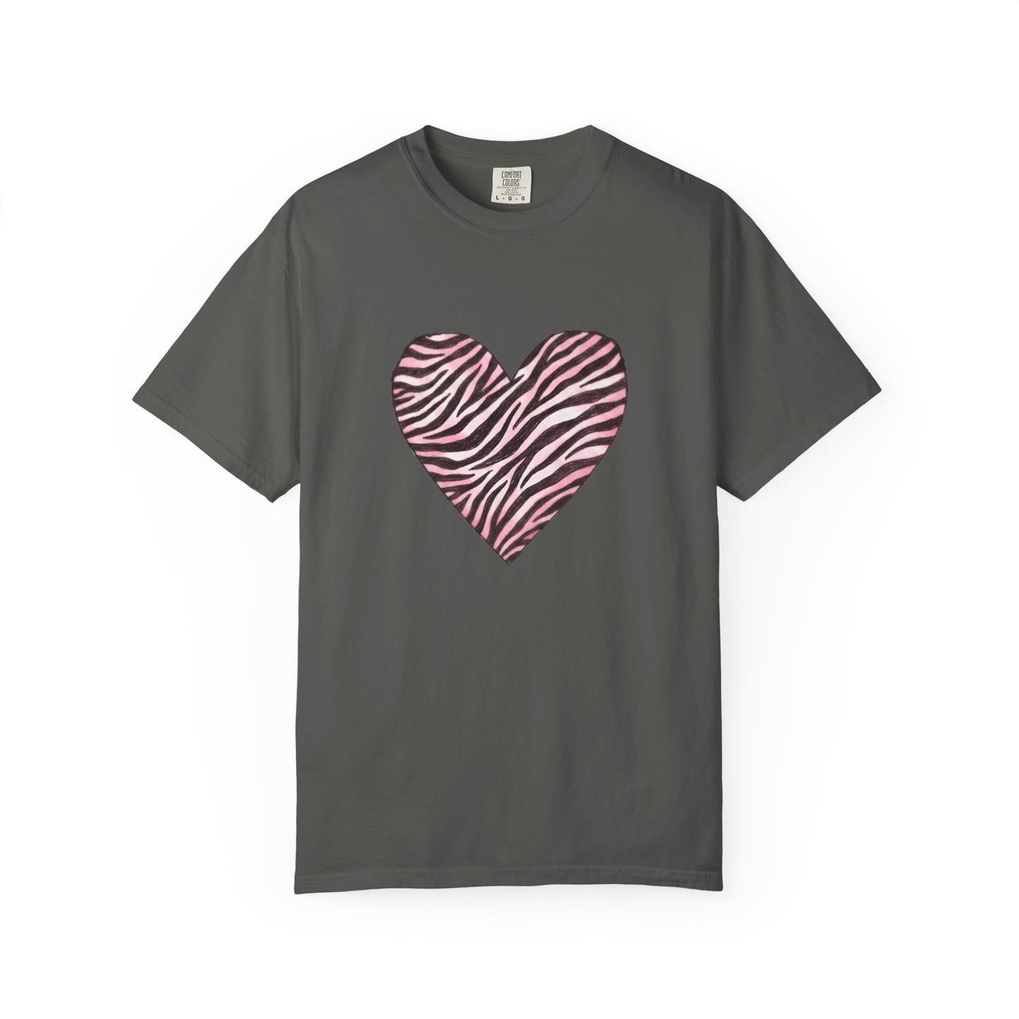 Pink Heart Zebra T-shirt | Romantic Zebra Heart Design