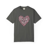 Pink Heart Zebra T-shirt | Romantic Zebra Heart Design