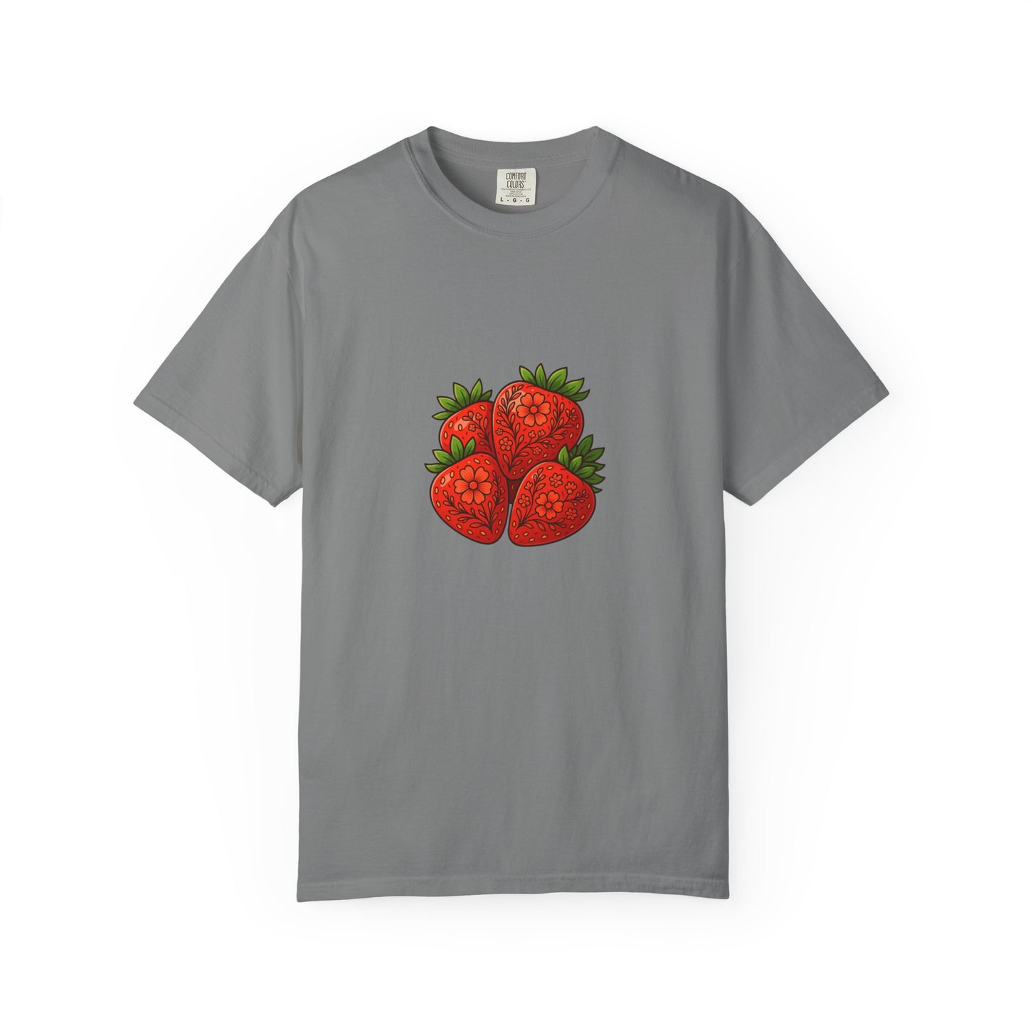 Strawberry Cluster T-shirt | Retro Floral Fruit Illustration