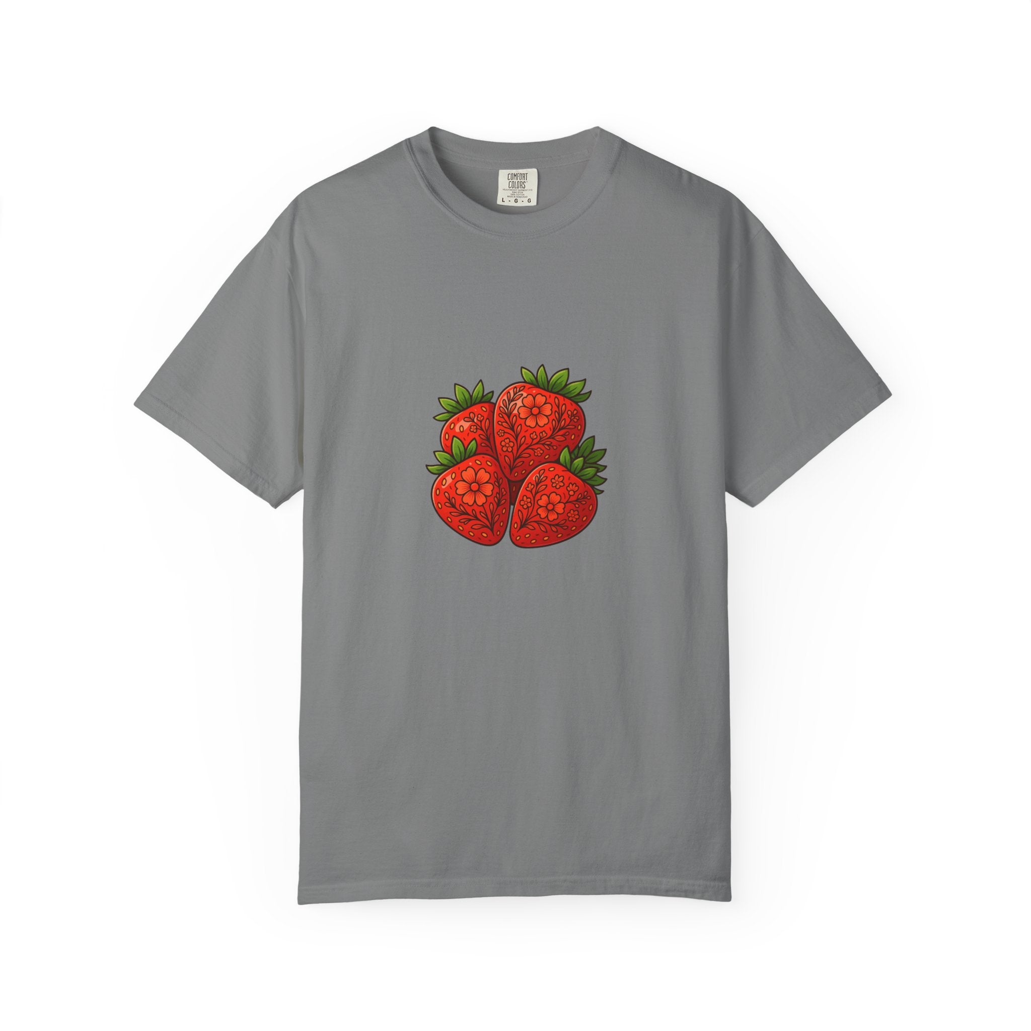 Strawberry Cluster T-shirt | Retro Floral Fruit Illustration