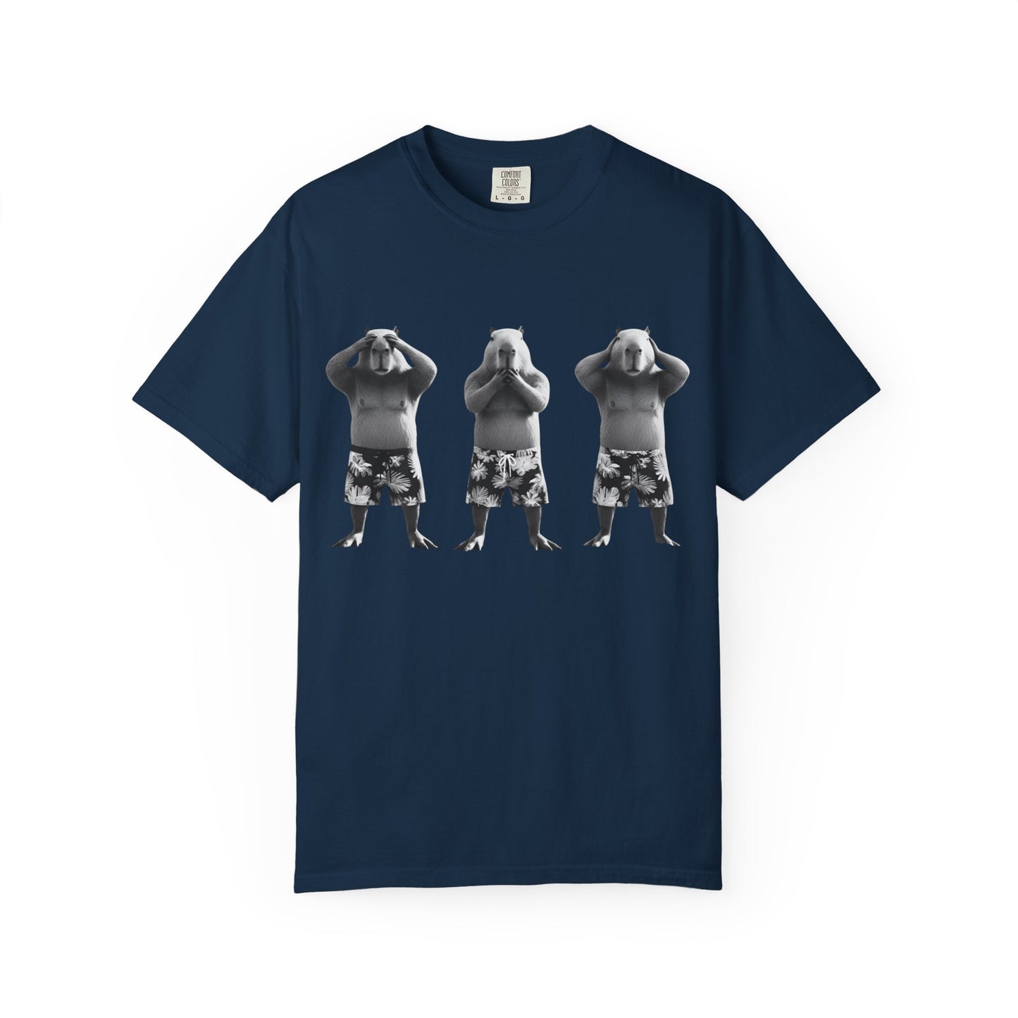 Capybara See No Evil Speak No Evil Hear No Evil T-shirt | Three Monkeys Graphic
