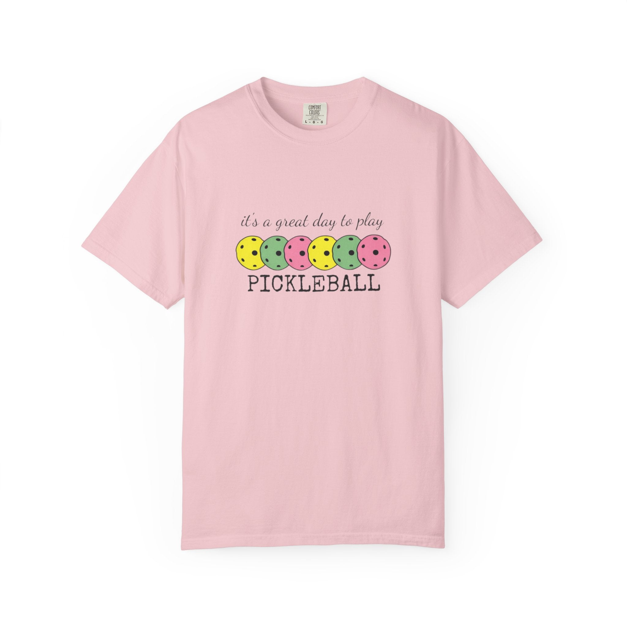 It's a Great Day to Play Pickleball T-Shirt | Colorful Pickleball Paddles Tee