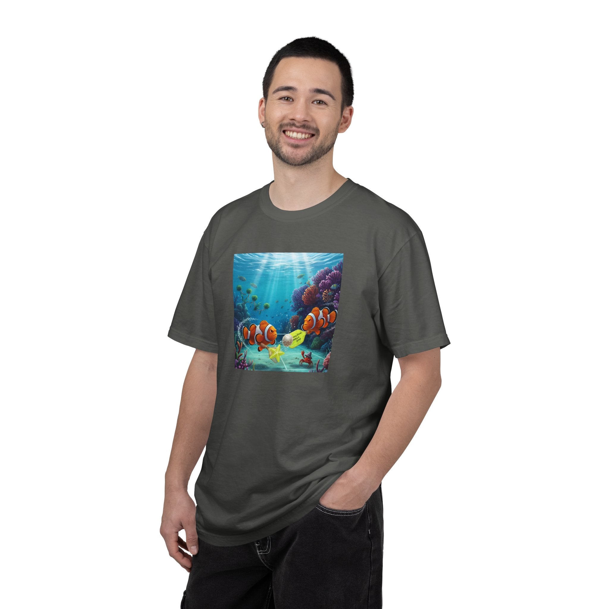 Clownfish Reef Scene T-shirt | Underwater Coral Ocean Illustration