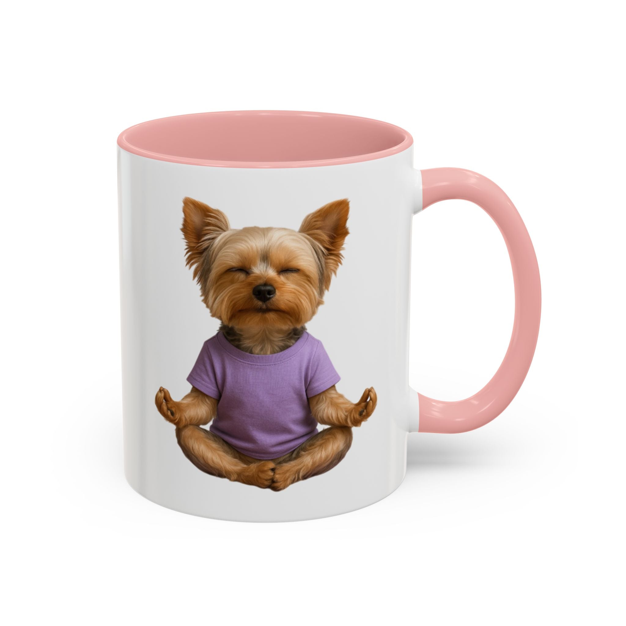 Meditating Yorkshire Terrier Mug | Accent Coffee Mug 11oz 15oz