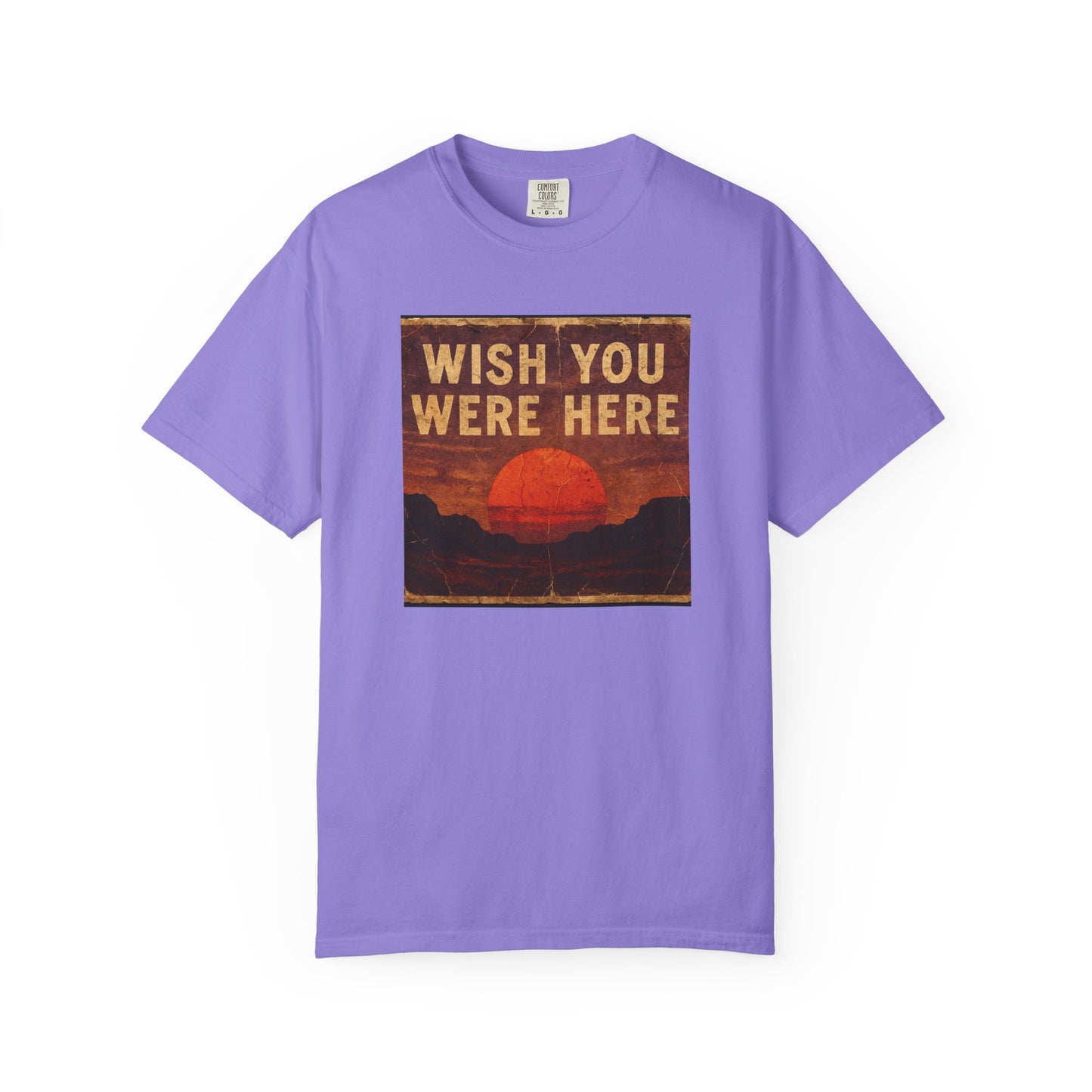 Wish You Were Here Sunset T-shirt | Vintage Sunset Graphic