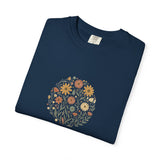 Autumn Wildflower Bouquet T-Shirt | Floral Circle Illustration