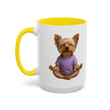 Meditating Yorkshire Terrier Mug | Accent Coffee Mug 11oz 15oz