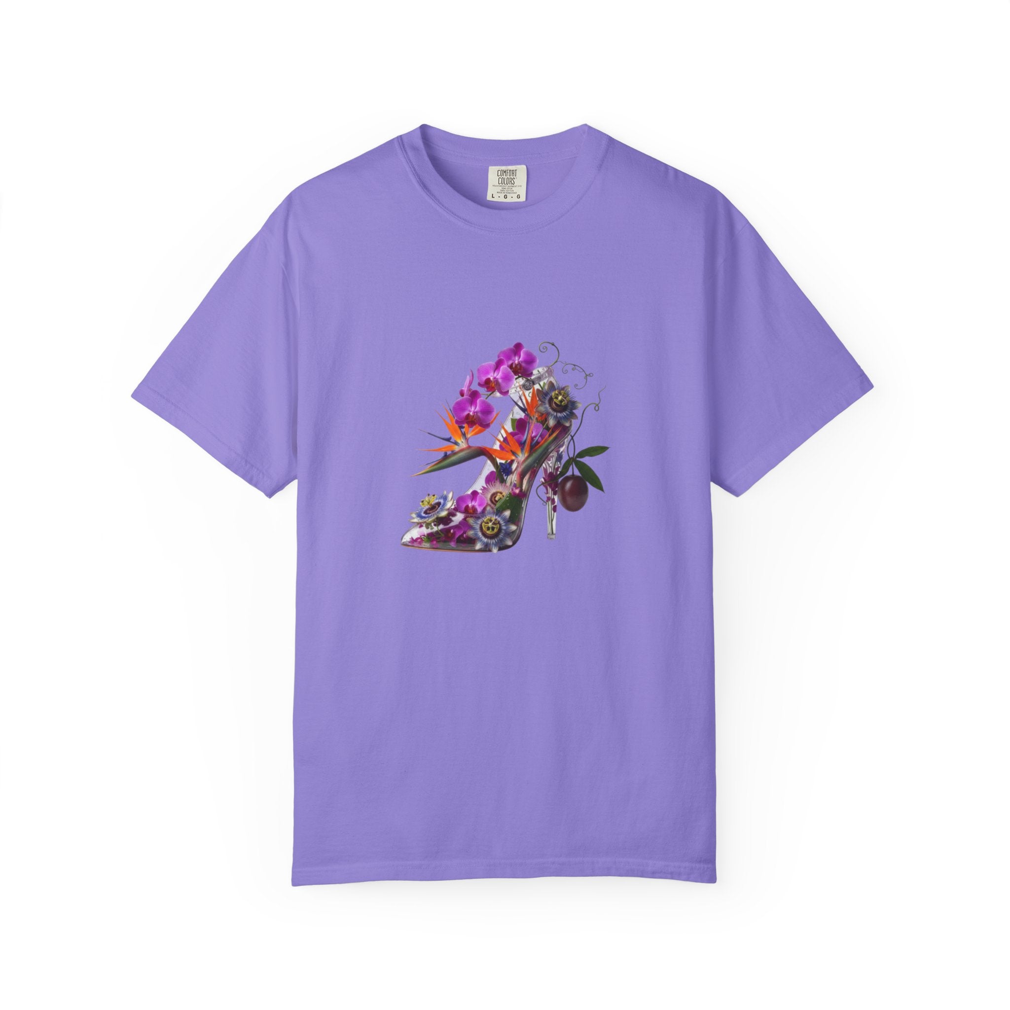 Floral High Heel Shoe T-shirt | Botanical Stiletto Graphic