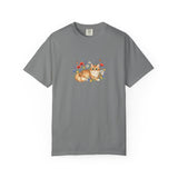Orange Tabby Cat with Wildflowers T-Shirt | Floral Cat Tee