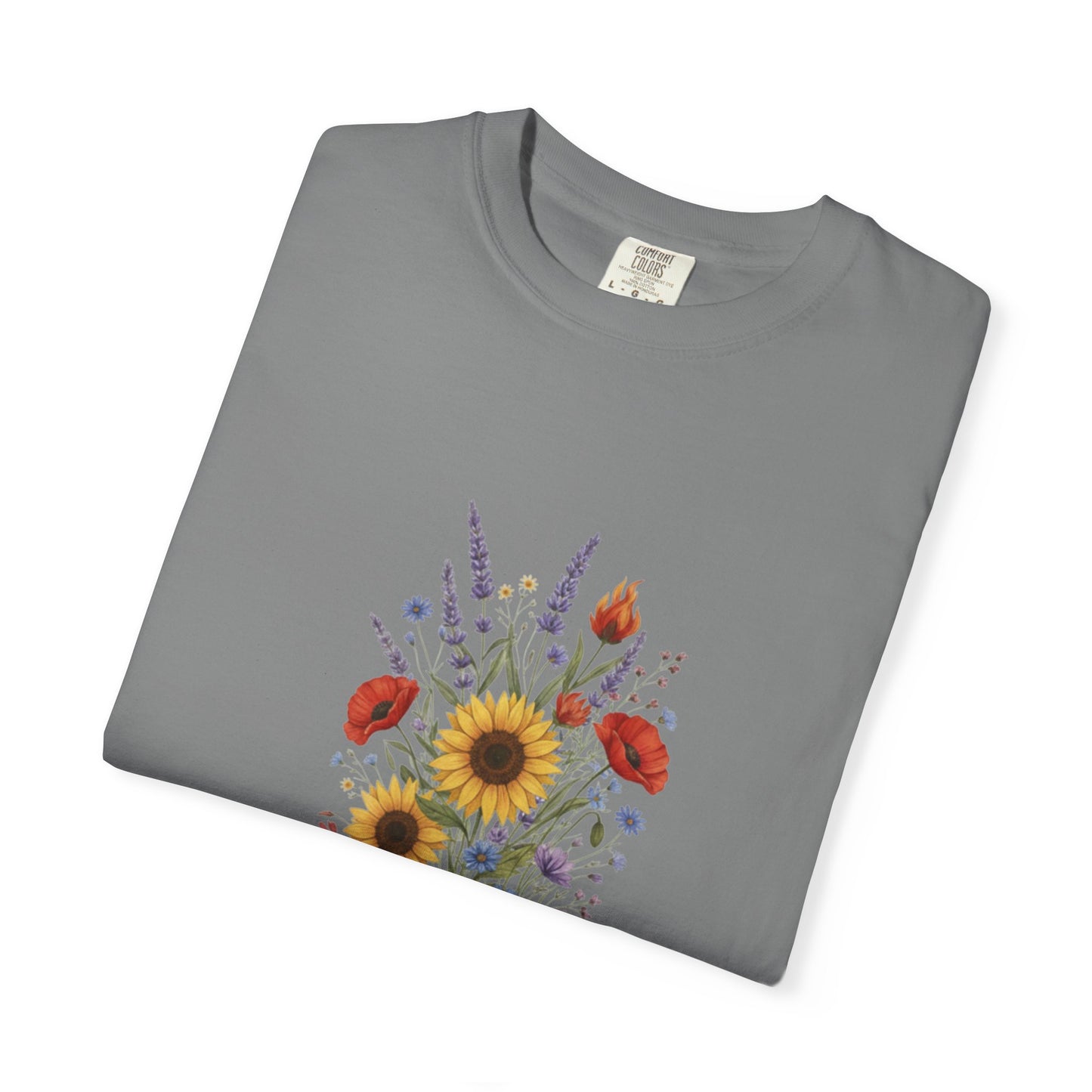 Sunflower and Wildflower Bouquet T-Shirt | Floral Botanical Garden Tee