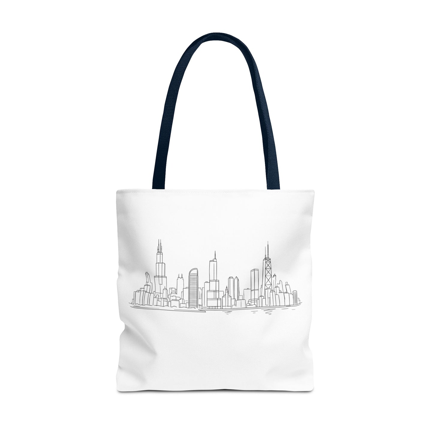Chicago line art, City Skyline Tote Bag | Urban Skyline Illustration