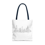 Chicago line art, City Skyline Tote Bag | Urban Skyline Illustration