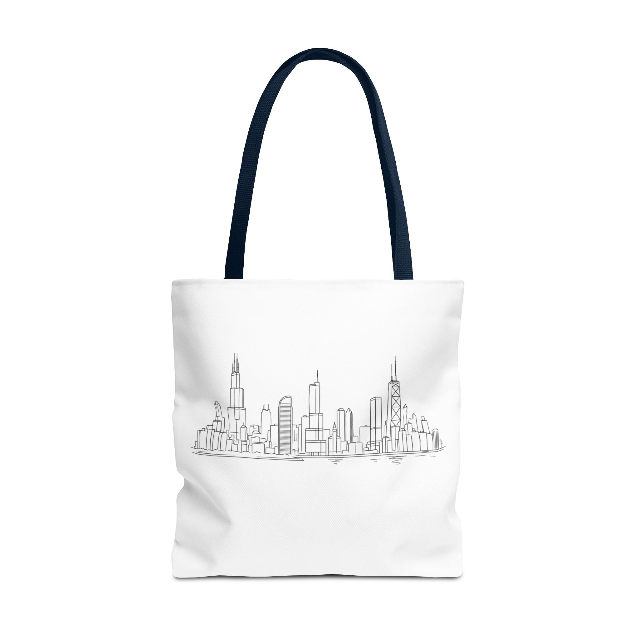Chicago line art, City Skyline Tote Bag | Urban Skyline Illustration
