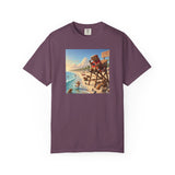 Lifeguard Capybara on Beach T-shirt | Surf Rescue Sunset Scene